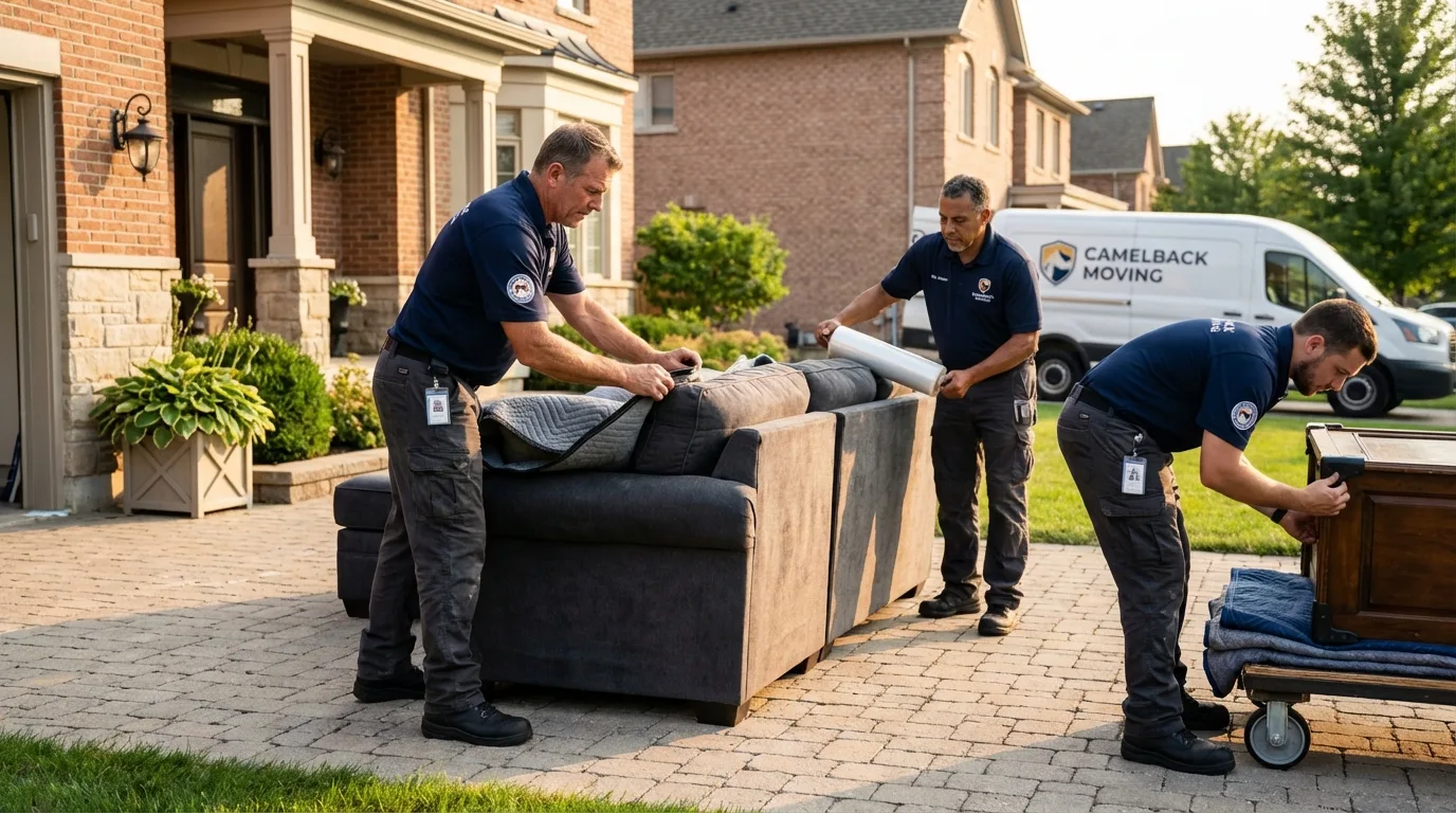 Large estate moving crew wrapping furniture in Van Vleck, TX